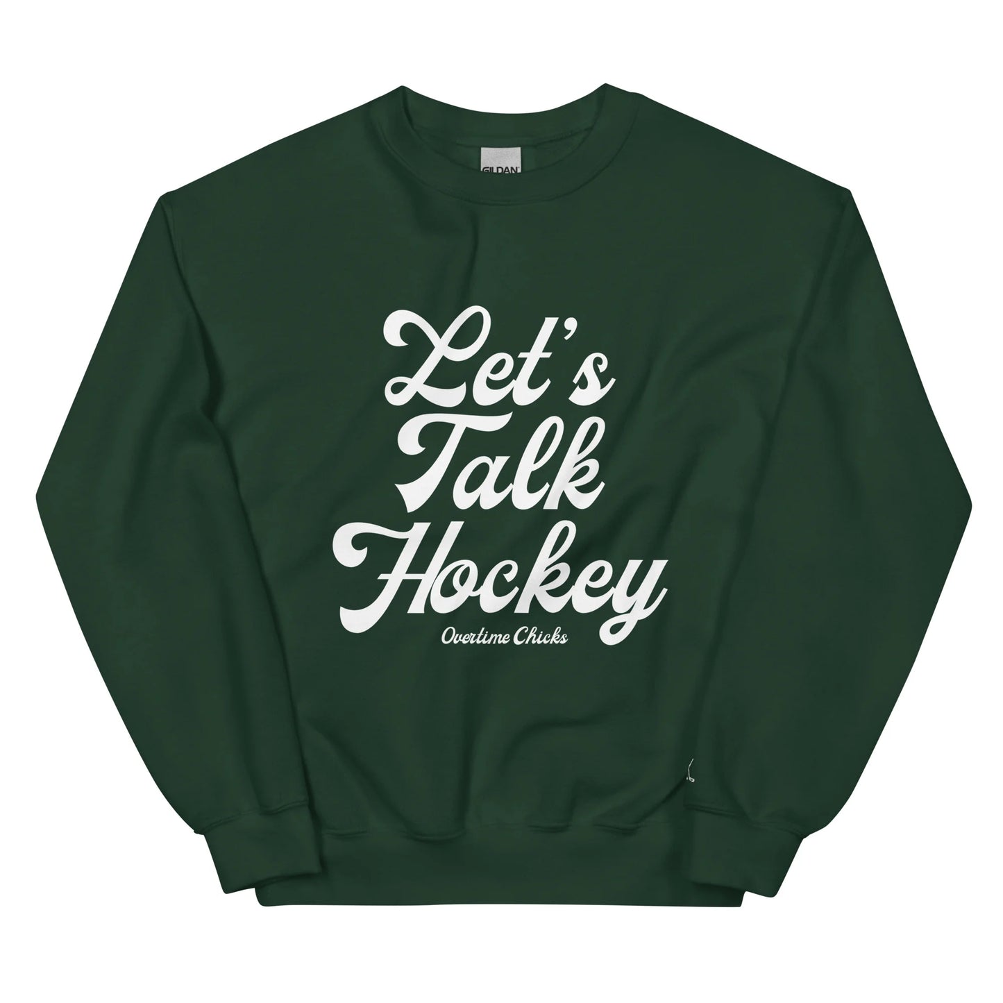 Let's Talk Hockey Green Crewneck