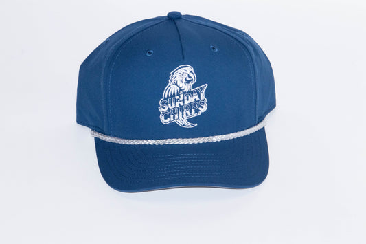 Sunday Chirps Dark Blue Trucker Rope Hat